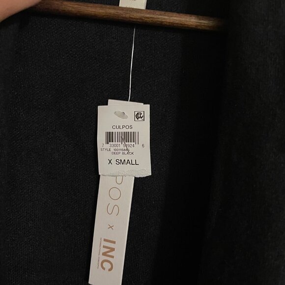 Cupros X INC International Concepts Women NWT Black Fringe Long Line Cardigan XS - Picture 4 of 9